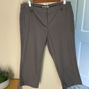 Loft gray pinstripe capri pants